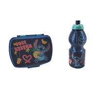kidparadise Lunch Box Enfant Ensemble 2 Pcs - Boite à Gouter et Gourde Stitch (Bleu)