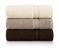 kidparadise Serviette De Bain 70x140 - Lot 3 Serviettes De Bain Coton (Chocolat)
