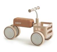 Kidpop Toast Vélo d'Équilibre Bébé 2-en-1, Beige | Trottinette Convertible, Siège Détachable, Cadre Triangulaire Antichute, Panier Alimentaire, 10-36 Mois