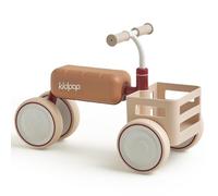 Kidpop Toast Vélo d'Équilibre Bébé 2-en-1, Trottinette Convertible avec Siège Détachable, Cadre Triangulaire Antichute, Panier Alimentaire, Porteur Bébé pour Enfants 10-36 Mois, Rouge