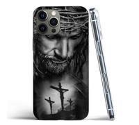 Kidraicy Coque de téléphone compatible avec iPhone 16 Jésus Christ Christian avec épines 3 croix TPU antichoc