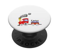 Kids 2nd Birthday Boy Carter Choo Choo Train 2 Year Old PopSockets PopGrip Adhésif