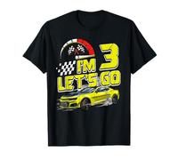 Kids 3rd Birthday Racing Car Gifts 3 Year Old Boys Party T-Shirt