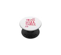 Kids 3rd Birthday Young Wild and Three Girls PopSockets PopGrip Adhésif
