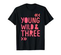 Kids 3rd Birthday Young Wild and Three Girls T-Shirt