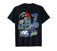 Kids 7th Birthday Racing Car Gifts 7 Year Old Boys Party T-Shirt