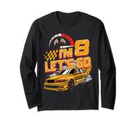 Kids 8th Birthday Racing Car Gifts 8 Year Old Boys Party Manche Longue