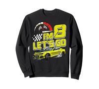 Kids 8th Birthday Racing Car Gifts 8 Year Old Boys Party Sweatshirt