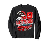 Kids 8th Birthday Racing Car Gifts 8 Year Old Boys Party Sweatshirt