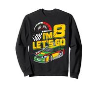 Kids 8th Birthday Racing Car Gifts 8 Year Old Boys Party Sweatshirt