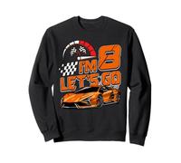 Kids 8th Birthday Racing Car Gifts 8 Year Old Boys Party Sweatshirt