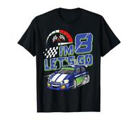 Kids 8th Birthday Racing Car Gifts 8 Year Old Boys Party T-Shirt