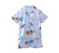 Kids a ama Set 2PCS Boys Girls Summer y amas Outfits, Short Sleeve Button Shirt & Shorts Toddler eepwear Clothes (BU2, 12-18 Months) o83o