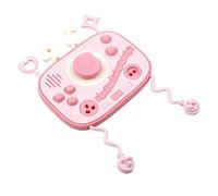 Kids Activity Board - Silicone Educational Puzzle, 6.92x5.31x1.37 inch Interactive Touch Sensory Board with Click and Pull Textures, Early Learning Toy, Travel Quiet Game for Airplane Classroom