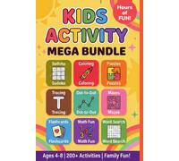 Kids Activity Mega Bundle: 9 Books in 1: 200+ Fun Activities for Kids Ages 4-8 - Sudoku, Coloring, Puzzles, Tracing, Dot-to-Dot, Mazes, Flashcards, ... Word Search for Hours of Screen-Free Learning