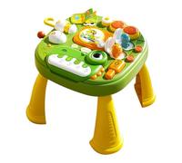 Kids Activity Table - Dinosaur Learning Center with Piano Key and LED Lights for Early Education, Interactive Music Toy with Sound, Educational Play Table for Children Ages 3 Plus, 9.45x10.24x9.06inch