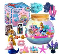 Kids Aquarium Kit, STEM Science Kits, Educational Toys, Fun Educational Craft Project,Underwater World Lighted Terrarium Kit with Remote, Sea Creatures Aquarium Mermaid Decoration for Girls