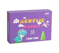 Kids Art Graffiti Marqueurs - Stylos De Peinture Acrylique, Outils De Dessin Permanents, Peinture Pointe Douce | 24/12/36 Ensemble De Couleurs Avec Encre Sèche Rapide, Marqueur Étanche Pour Roche