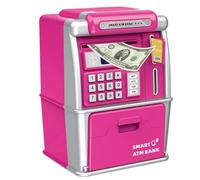 Kids ATM - Boîte D'économie en Argent Électrique, Mini Bancaire Jouet Jouet | Machine À sous D'admission Automatique De Facture, Banque De Pièces pour Garçons, Filles, Cadeau Éducatif pour La Maison,