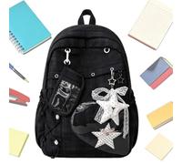 Kids Backpacks for Girls Adjustable Shoulder Strap with Star Charm Clear | Girls Bookbag Cute Backpack Purse for Teen Women Student Work Office College Travel Outdoor Camping