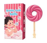 Kids Bath Balls Lollipop Shape Bath Set, Mild Fizzy Bubble Material Toy for Boys Girls, Fruity Marshmallow Scent Bathing Fun 120g Safe Gadget Time Play for Home Travel Bathroom Use