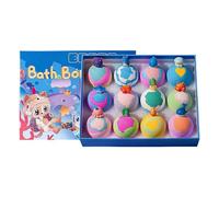 Kids Bath Bombs - Foaming Ball 12 Pieces Refreshing Rainbow Colorful Stocking Stuffers Balls,for Teen Family Friends Children Boys Girls Daughter