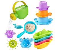 Kids Bath Toys 10 Pack Shark Stacking Cups Water Play Set for Pool