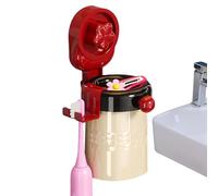 Kids Bathroom Toothbrush Holder - Magnetic Wall-Mount Organizer for Hygiene | Practical No-Drill Design with Suction Cup Support,Lightweight Sturdy Build, Ideal for Mirror Home Travel, 10.2X9.7X17.1cm