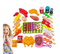 Kids BBQ Grill Playset - Prétendez Le Jeu De Jeu Alimentaire | Les Jouent À La Nourriture | Faux Jouets BBQ Grill | Fait Semblant De Cuisiner des Jouets Interactifs pour Accessoires De