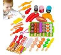 Kids BBQ Grill Playset - Prétendez Le Jeu De Jeu Alimentaire | Les Jouent À La Nourriture | Faux Jouets BBQ Grill | Fait Semblant De Cuisiner des Jouets Interactifs pour Accessoires De