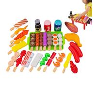 Kids BBQ Grill Playset - Prétendez Le Jeu De Jeu Alimentaire | Les Jouent À La Nourriture | Faux Jouets BBQ Grill | Fait Semblant De Cuisiner des Jouets Interactifs pour Accessoires De