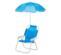 Kids Beach Chair, Portable Reclining Seat, Outdoor Lawn Chair, Foldable with Umbrella Shade, Lightweight Travel Furniture for Pool, Garden, Picnic Trip Use, 47x37x30cm