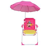 Kids Beach Chair with Umbrella, Foldable & Detachable Outdoor Chair with Canopy & Cartoon Pattern Portable for Beach Pool Park Garden Yard, Girl