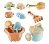 Kids Beach Toys - ABS 27cm, Sand Castle Building Kit, Ten Pieces Bucket Shovel | Watering Can Backyard Play, Creative Sandbox Tools, Outdoor Mold Set For Boys Girls Poolside Lake Shore Garden
