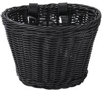 Kids Bike Basket Front Braided Bicycle Basket Handlebar Basket Small Hand Woven Bicycle Basket For Outdoor Cycling Black M