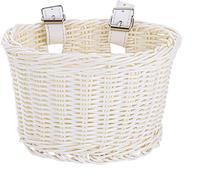 Kids Bike Basket Front Braided Bicycle Basket Handlebar Basket Small Hand Woven Bicycle Basket For Outdoor Cycling White Medium