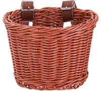 Kids Bike Basket Front Braided Bicycle Basket Handlebar Basket Small Hand Woven Bicycle Basket For Outdoor Cycling Brown Medium