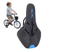 Kids Bike Seat Cushion | PU Metal PP Cotton 24x14.5cm Black Blue Thick Soft Waterproof Saddle | Children Cycling Seat for Mountain Bike Road Bicycle Comfortable Shock Absorbing