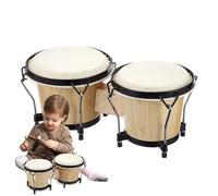 Kids Bongo Drum, Adults Hand Drum Set, Professional Percussion Music Instrument with 6-Inch and 7-Inch Drums, Ideal for Beginners, School Band, Studio, Stage, Travel, Cultural Performances