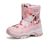 Kids Bottes de Neige pour Enfant Chaude Doublure Boots Warm Line Antidérapant Sole Souple Bottes Outdoor Sneakers de Trekking Antidérapant Chaussures de Marche pour Enfants