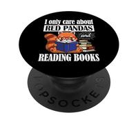 Kids Boys Girls Cute Kawaii Reading Books Red Panda Lover PopSockets PopGrip Adhésif