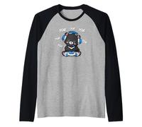 Kids Boys Girls Kawaii Video Gamer Bear Taiwan Travel Manche Raglan
