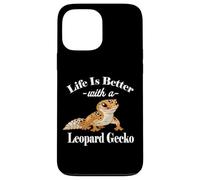 Kids Boys Reptile Happy Life Is Better Leopard Gecko Lover Coque pour iPhone 13 Pro Max