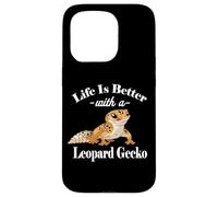 Kids Boys Reptile Happy Life Is Better Leopard Gecko Lover Coque pour iPhone 15 Pro