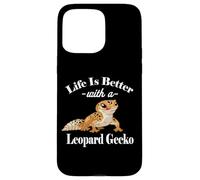 Kids Boys Reptile Happy Life Is Better Leopard Gecko Lover Coque pour iPhone 15 Pro Max