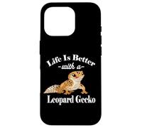 Kids Boys Reptile Happy Life Is Better Leopard Gecko Lover Coque pour iPhone 16 Pro