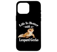 Kids Boys Reptile Happy Life Is Better Leopard Gecko Lover Coque pour iPhone 16 Pro Max