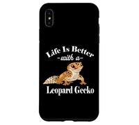 Kids Boys Reptile Happy Life Is Better Leopard Gecko Lover Coque pour iPhone XS Max