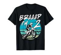 Kids Braaap Im 2 Dirt Bike 2nd Birthday Bday Motocross Boys T-Shirt