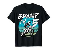 Kids Braaap Im 5 Dirt Bike 5th Birthday Bday Motocross Boys T-Shirt
